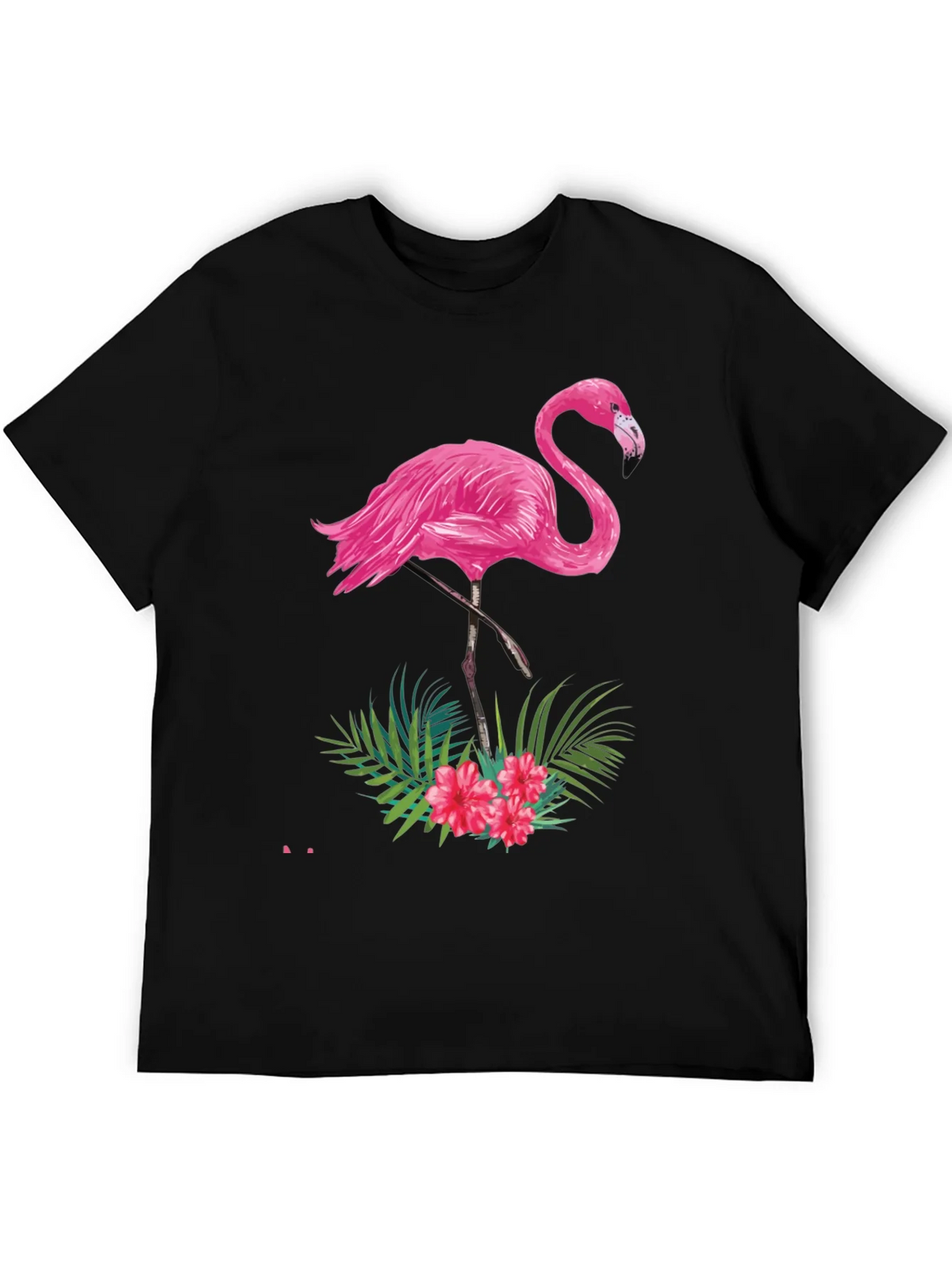 Tropical Flamingo Graphic Tee - Black product image 5