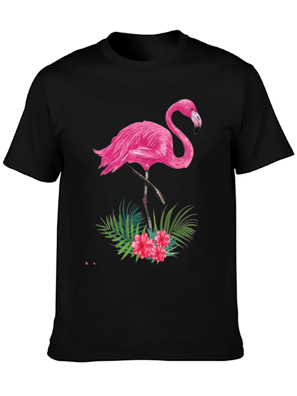 Tropical Flamingo Graphic Tee - Black product image 3