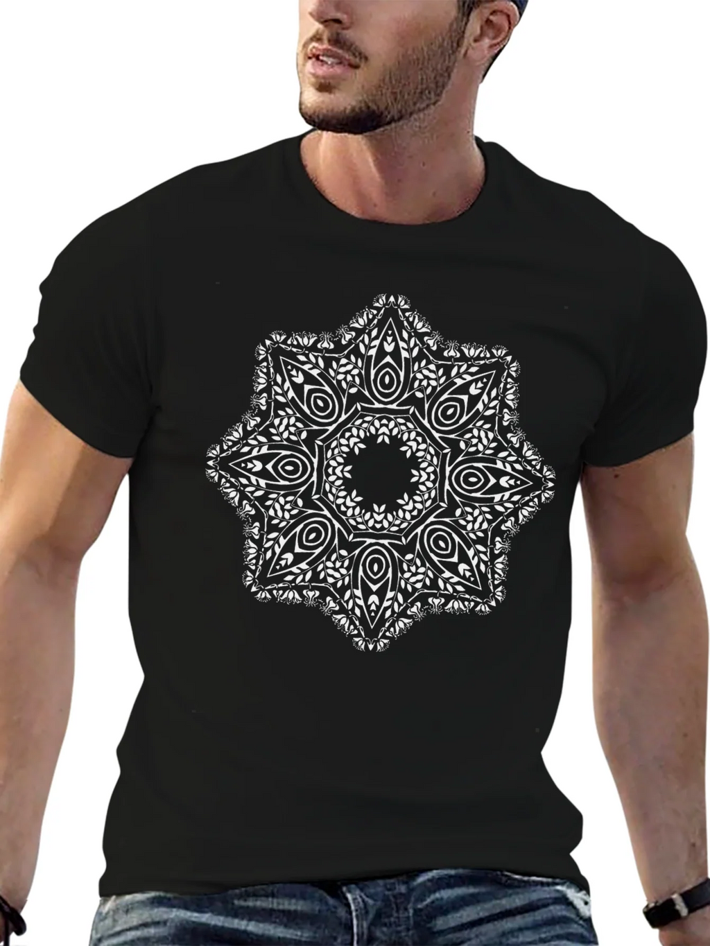 Black Tee with Mandala Design product image 6