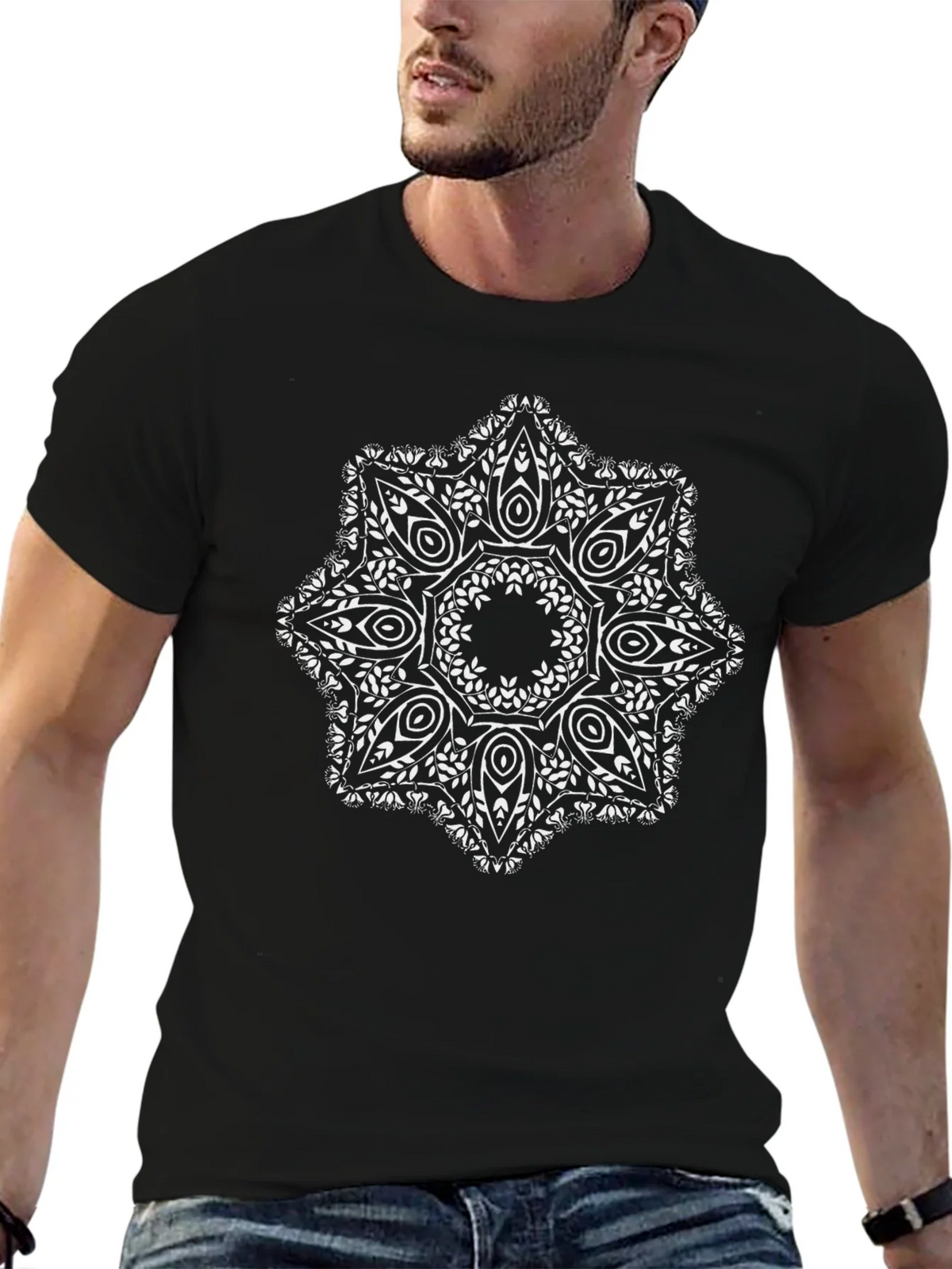 Black Tee with Mandala Design product image 6