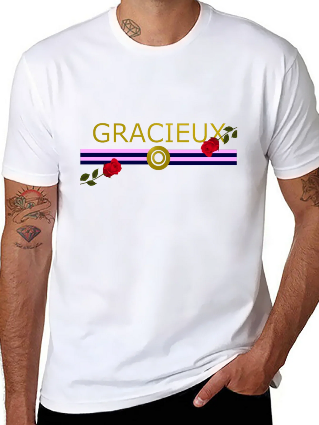 Gracieux Black Graphic Tee with Roses product image 7