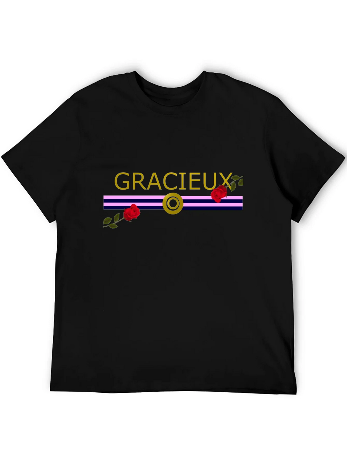 Gracieux Black Graphic Tee with Roses product image 5