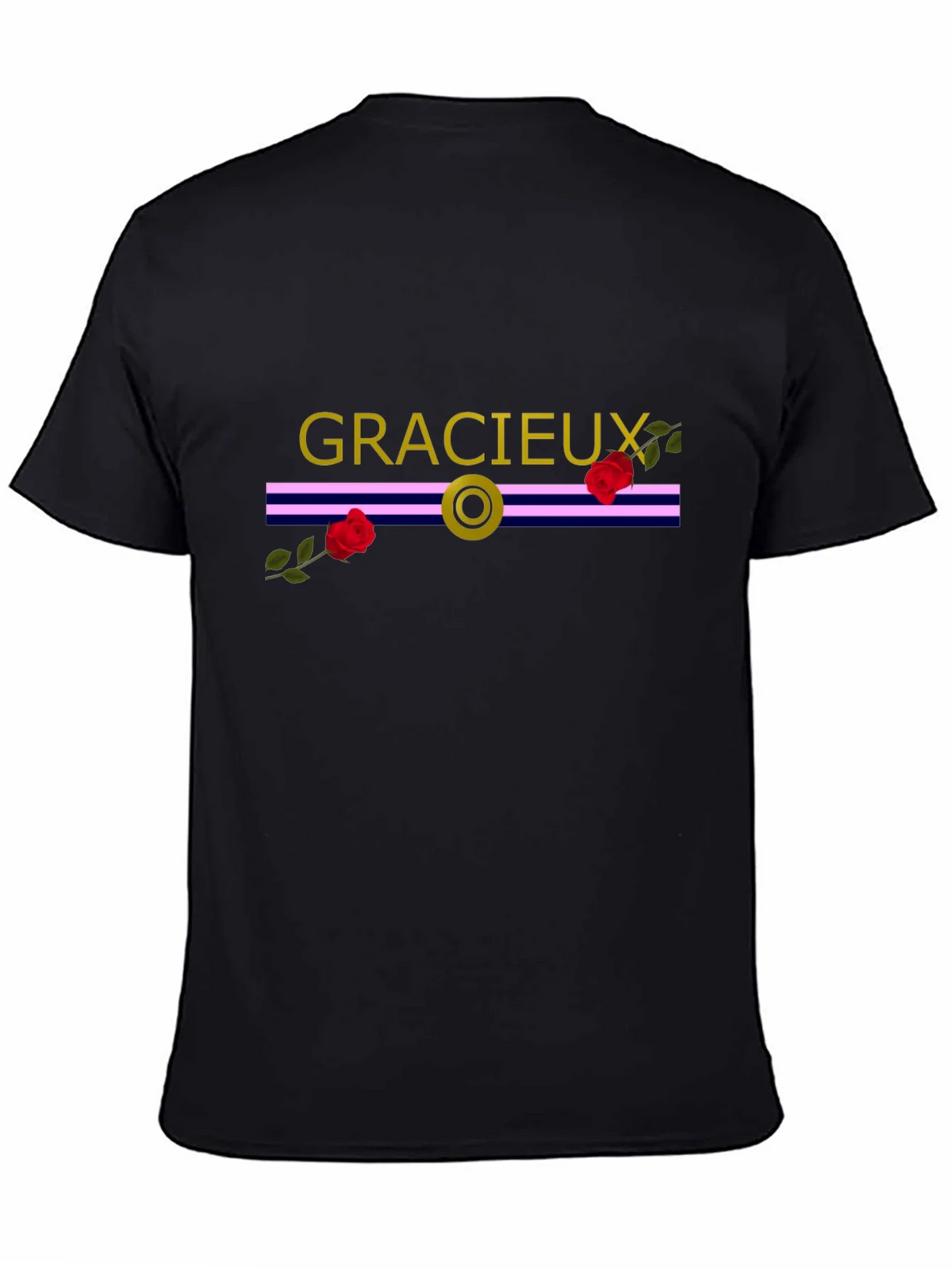 Gracieux Black Graphic Tee with Roses product image 4