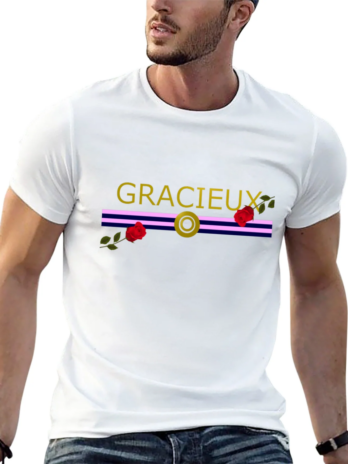 Gracieux Black Graphic Tee with Roses product image 12