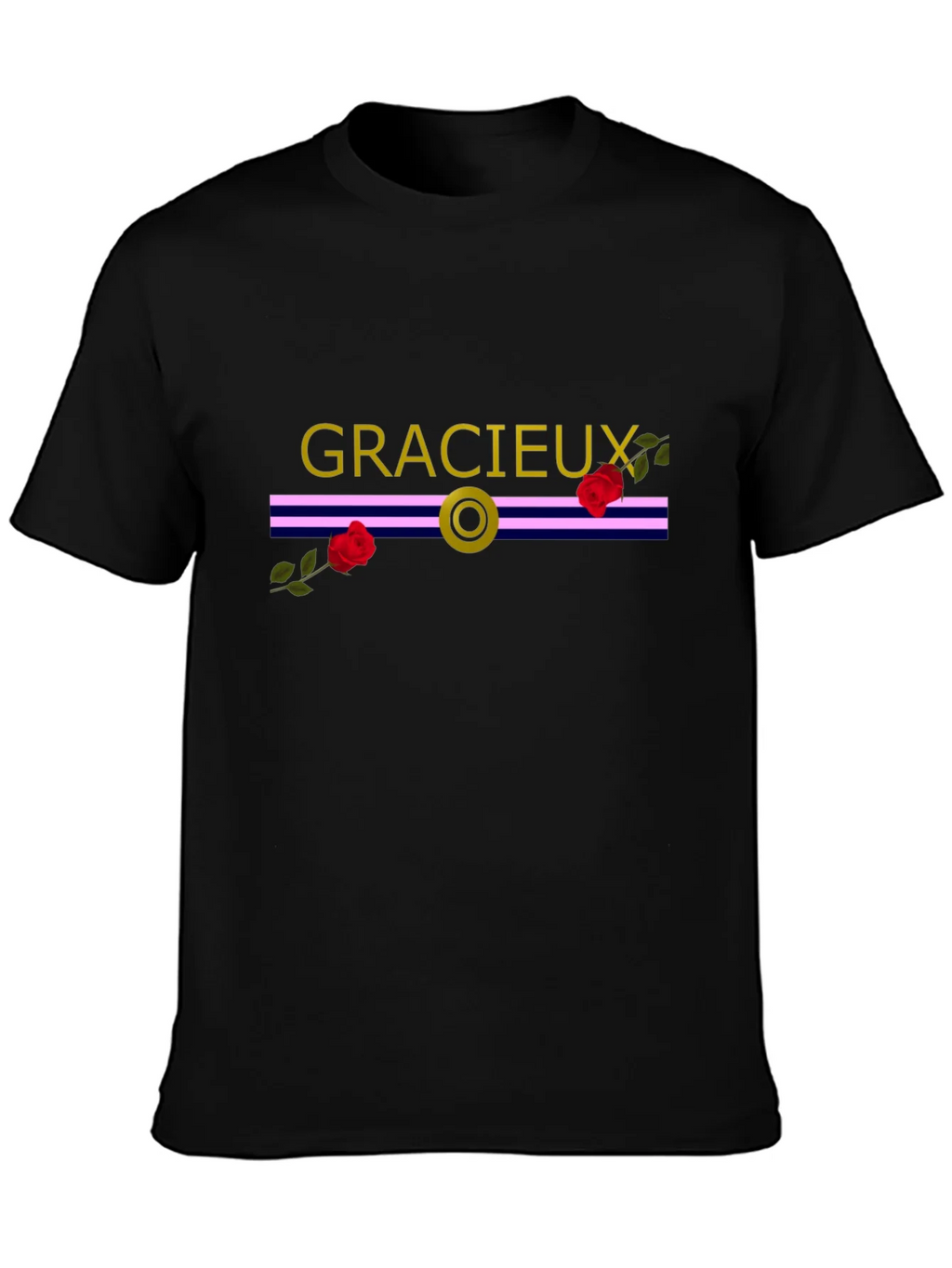 Gracieux Black Graphic Tee with Roses product image 3