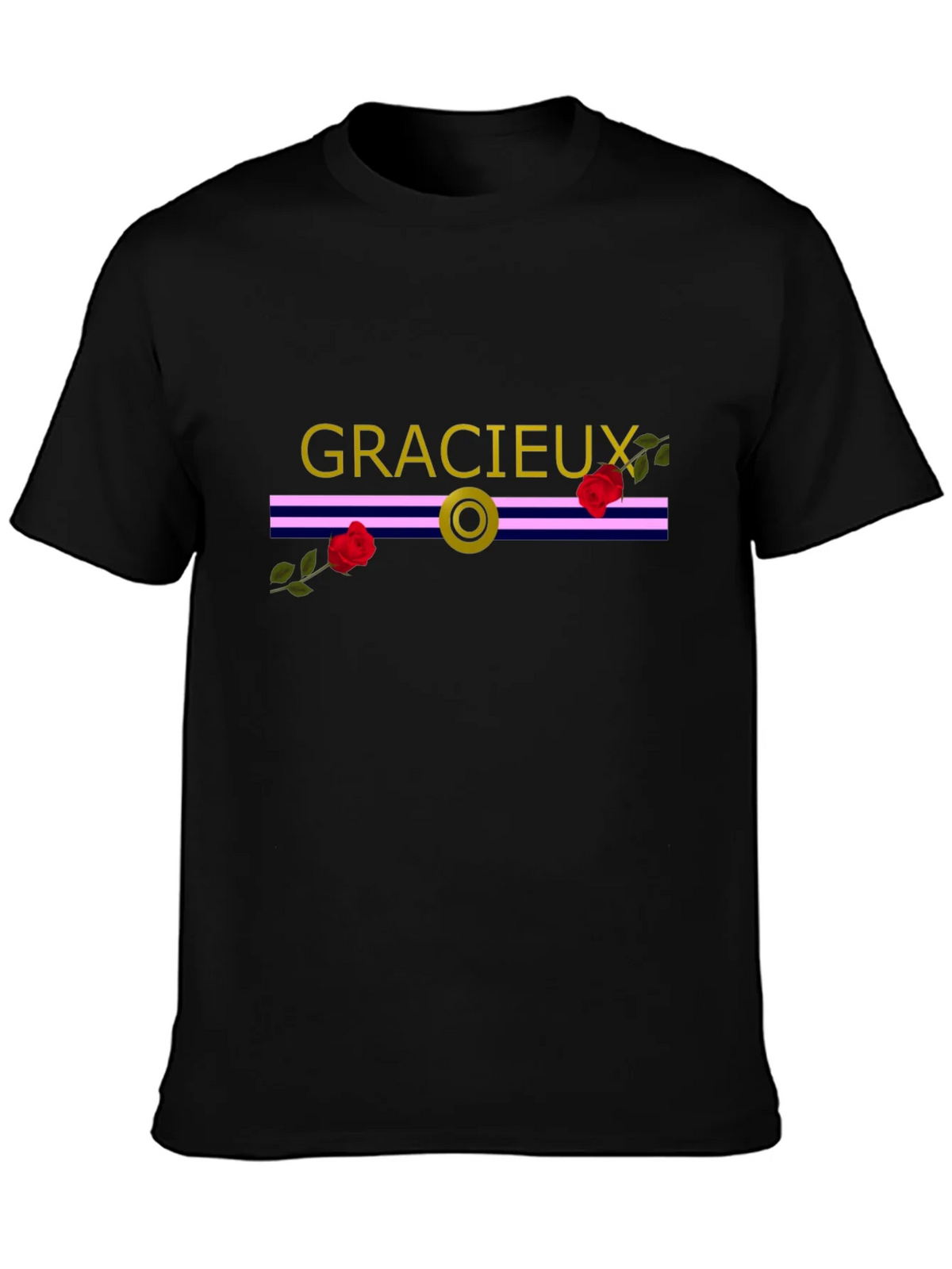 Gracieux Black Graphic Tee with Roses product image 3