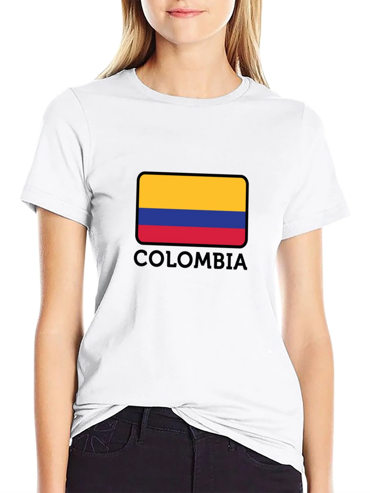 Colombia Flag Graphic Black T-Shirt product image 8