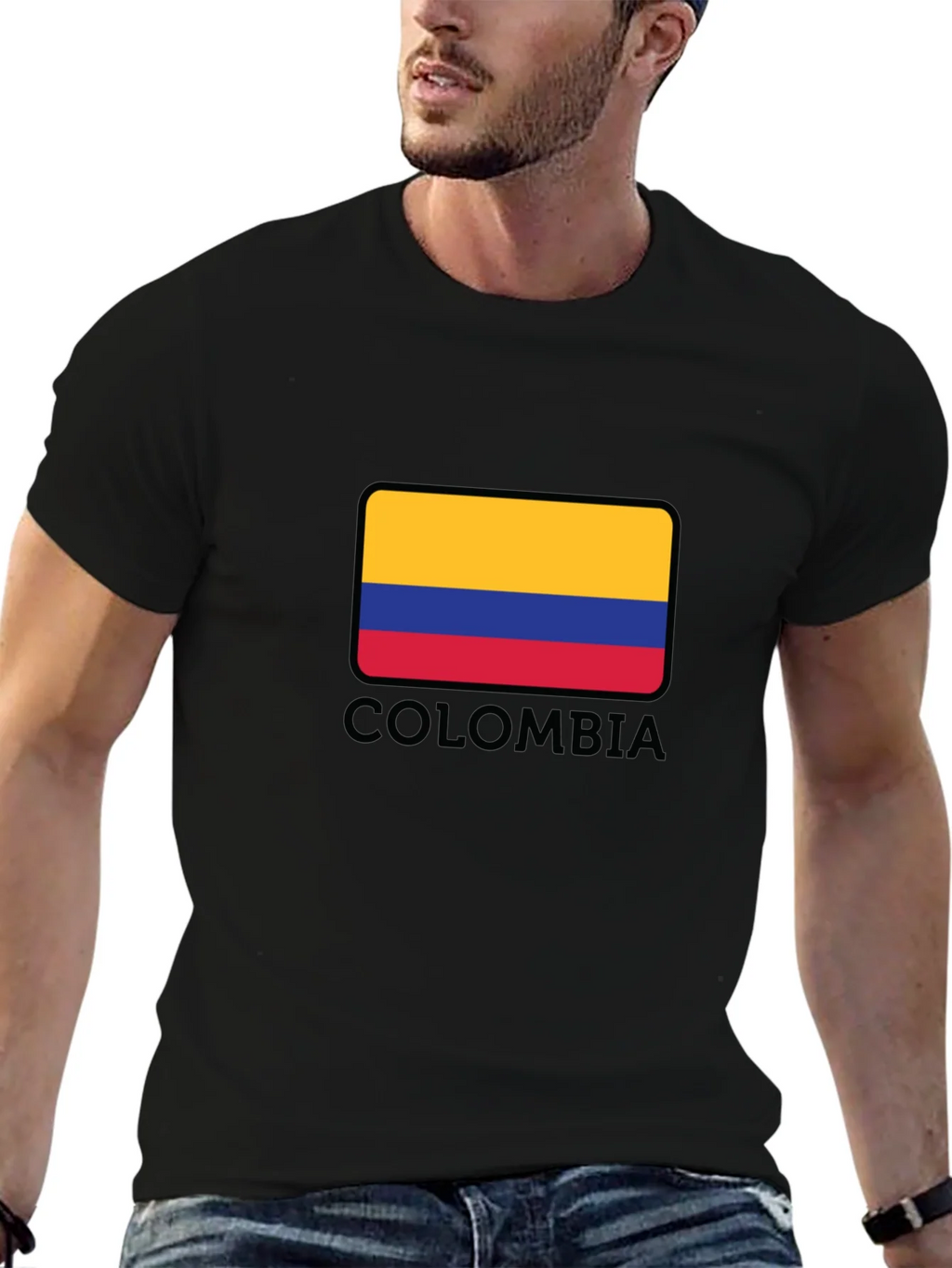Colombia Flag Graphic Black T-Shirt product image 6