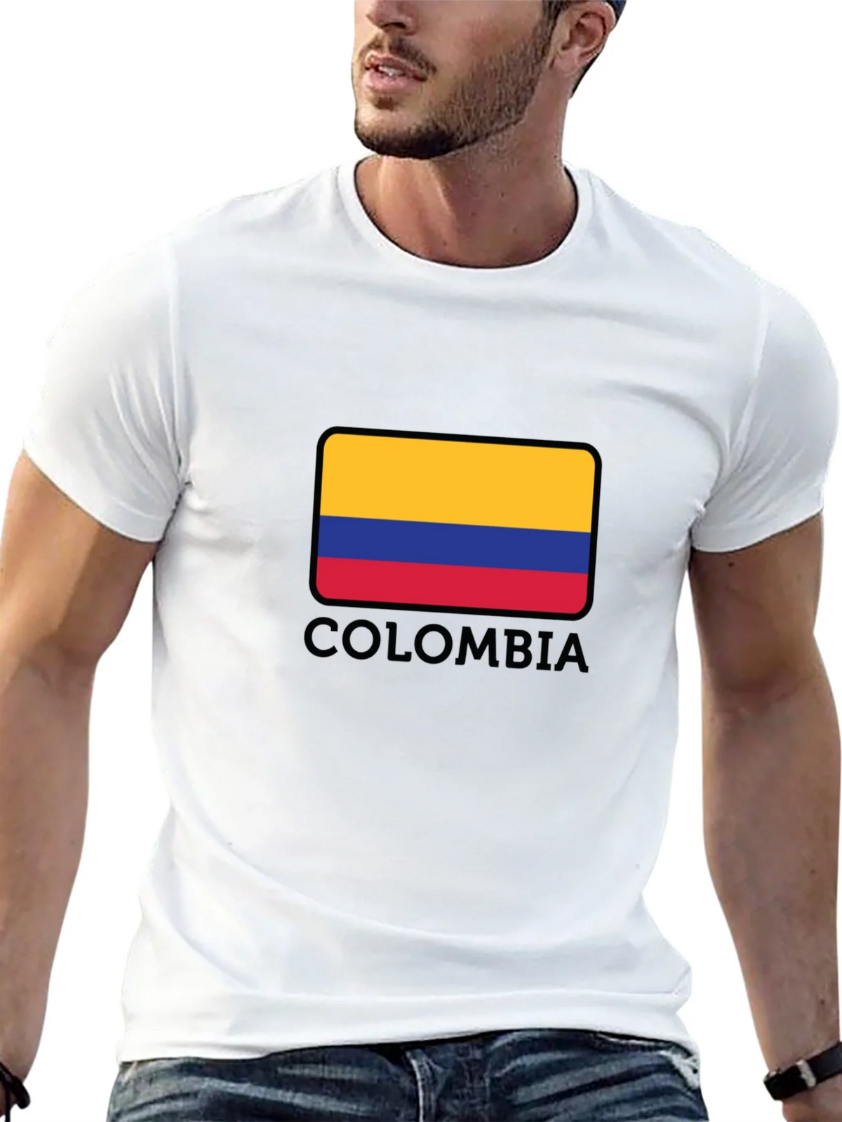 Colombia Flag Graphic Black T-Shirt product image 12