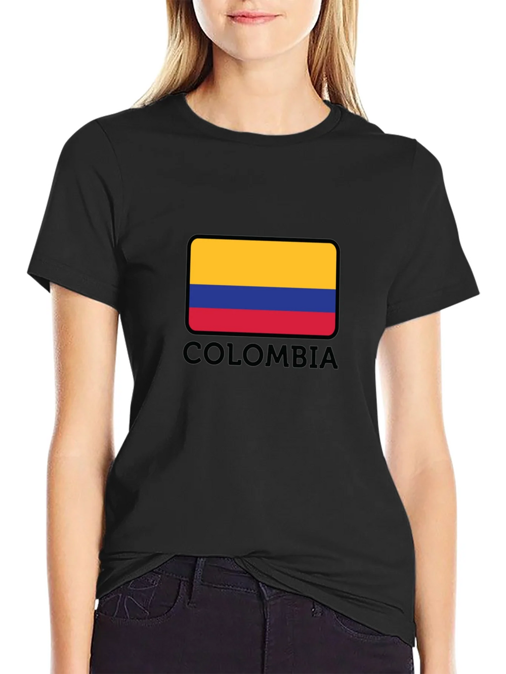 Colombia Flag Graphic Black T-Shirt product image 2