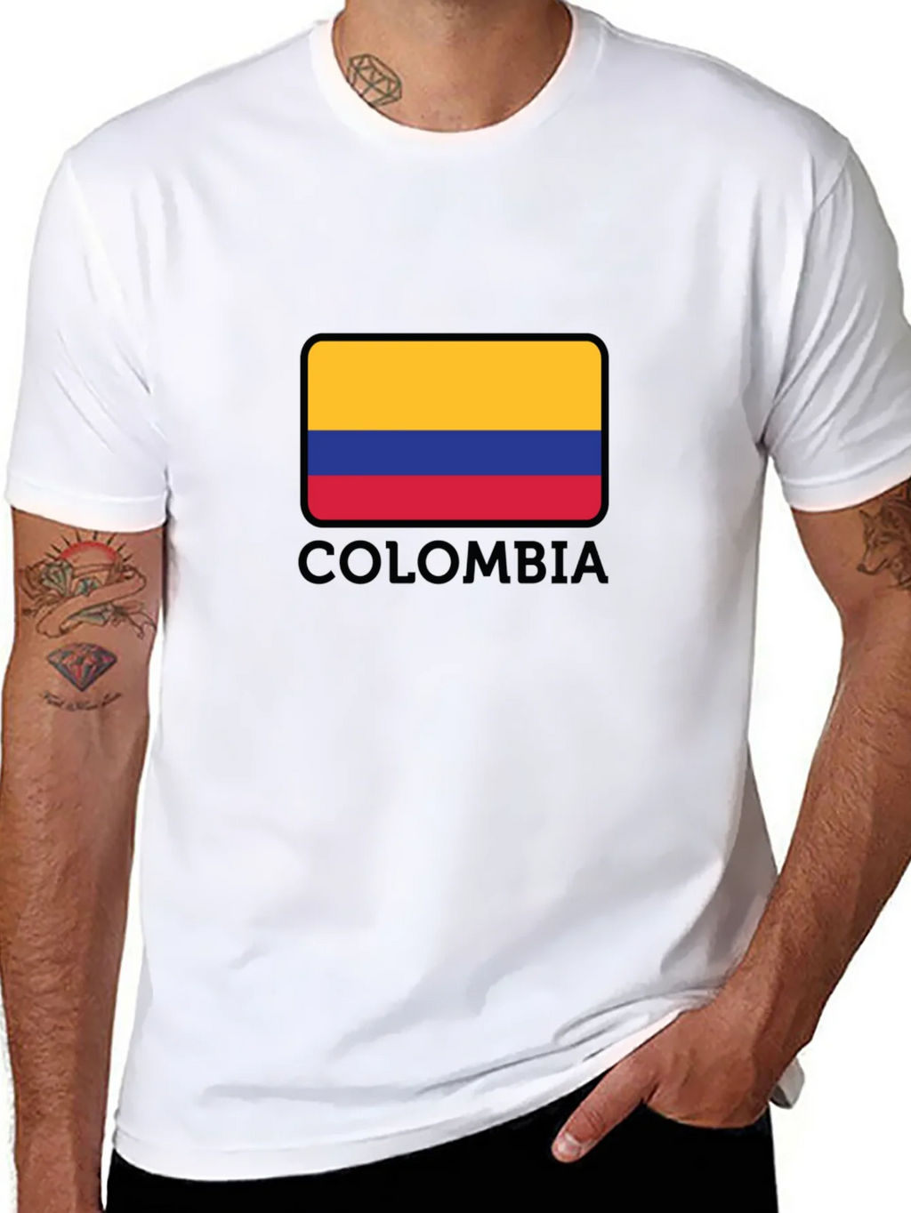 Colombia Flag Graphic Black T-Shirt product image 7
