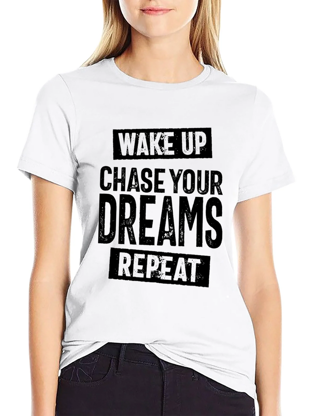 Wake Up Chase Your Dreams Repeat - Black T-Shirt product image 8