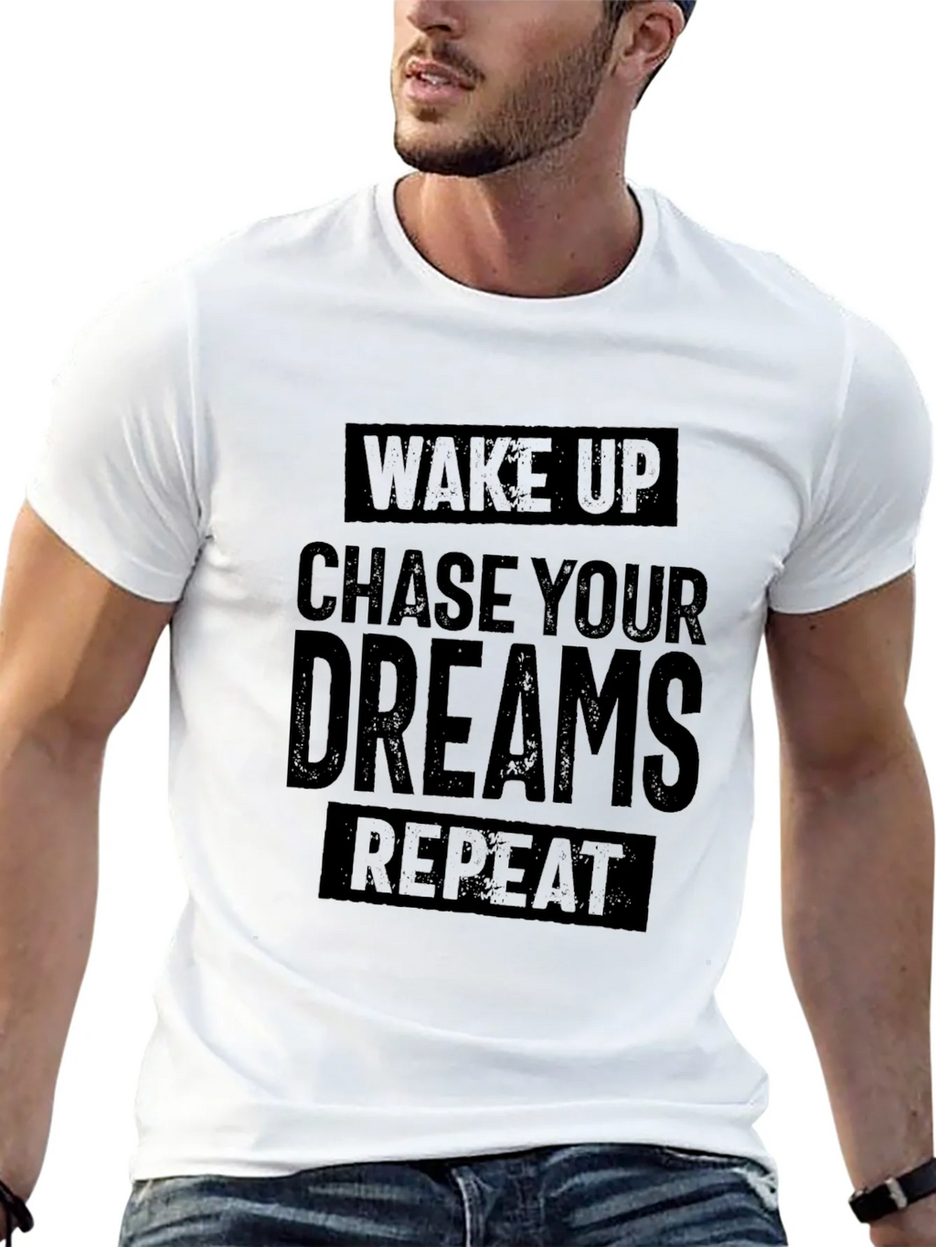 Wake Up Chase Your Dreams Repeat - Black T-Shirt product image 12