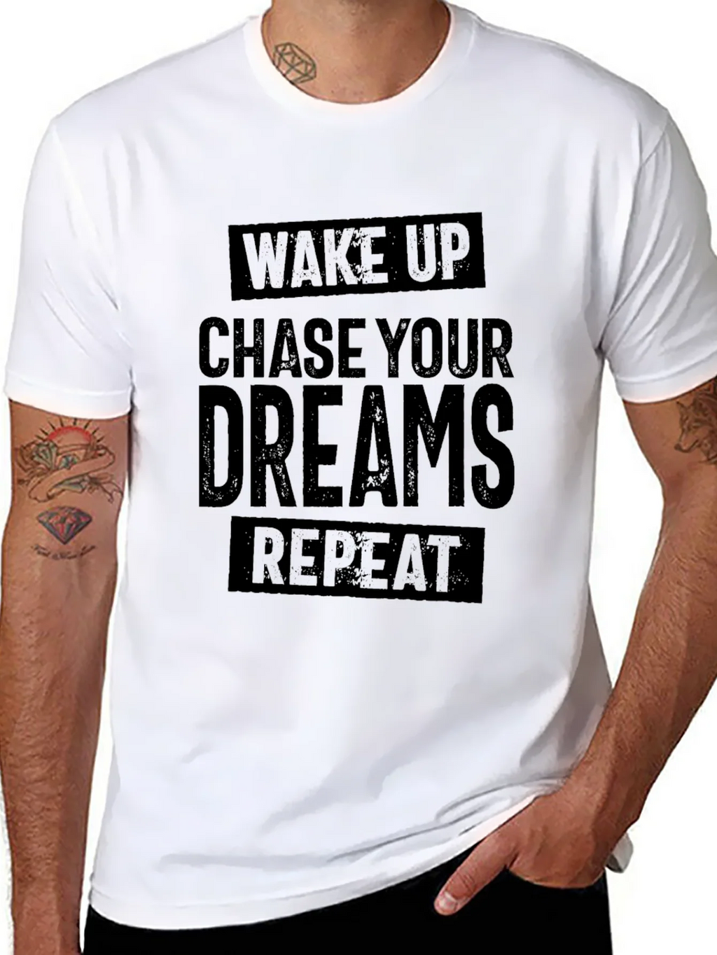 Wake Up Chase Your Dreams Repeat - Black T-Shirt product image 7