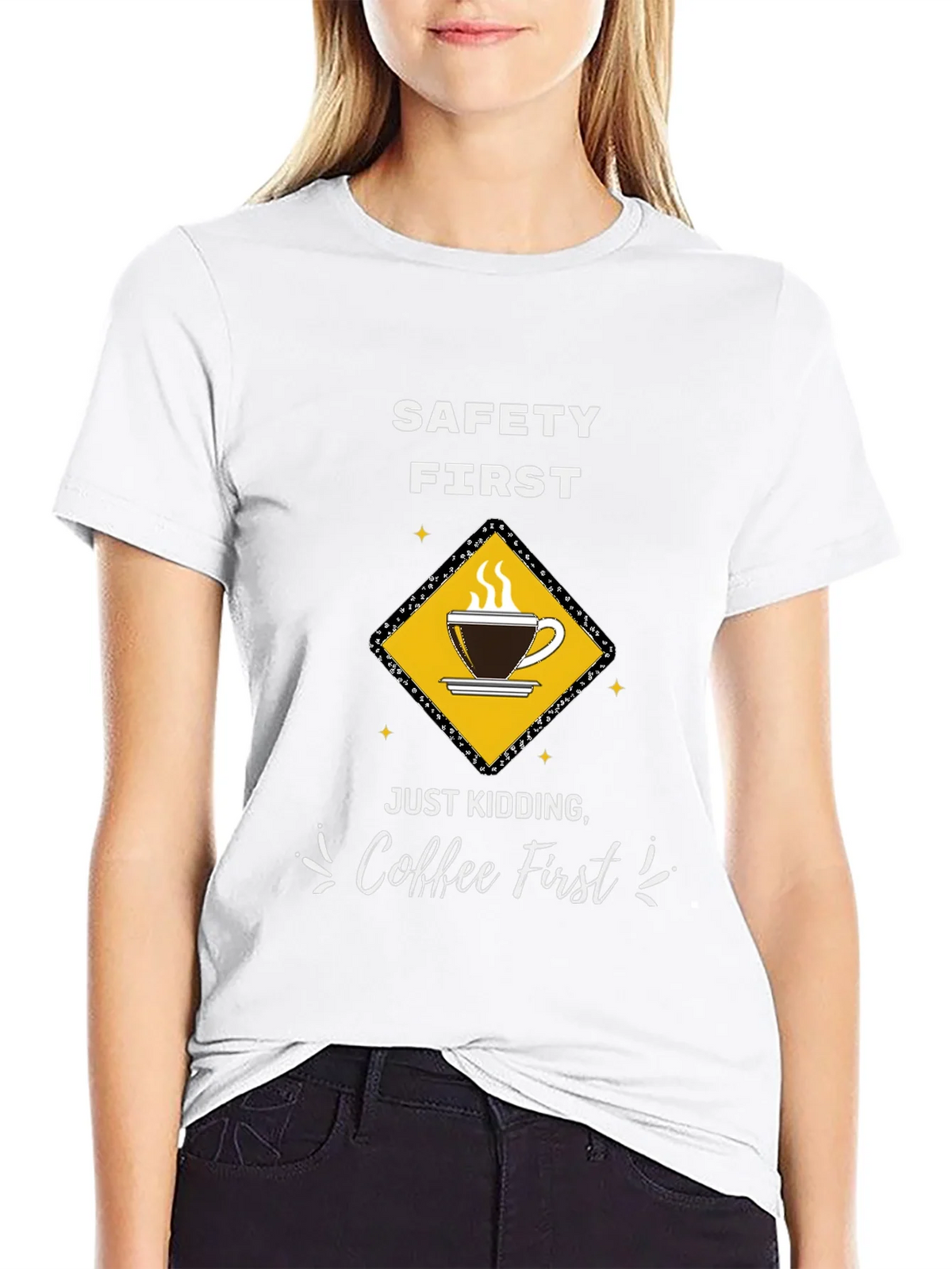 Coffee First T-Shirt - Funny Safety Slogan Tee product image 8