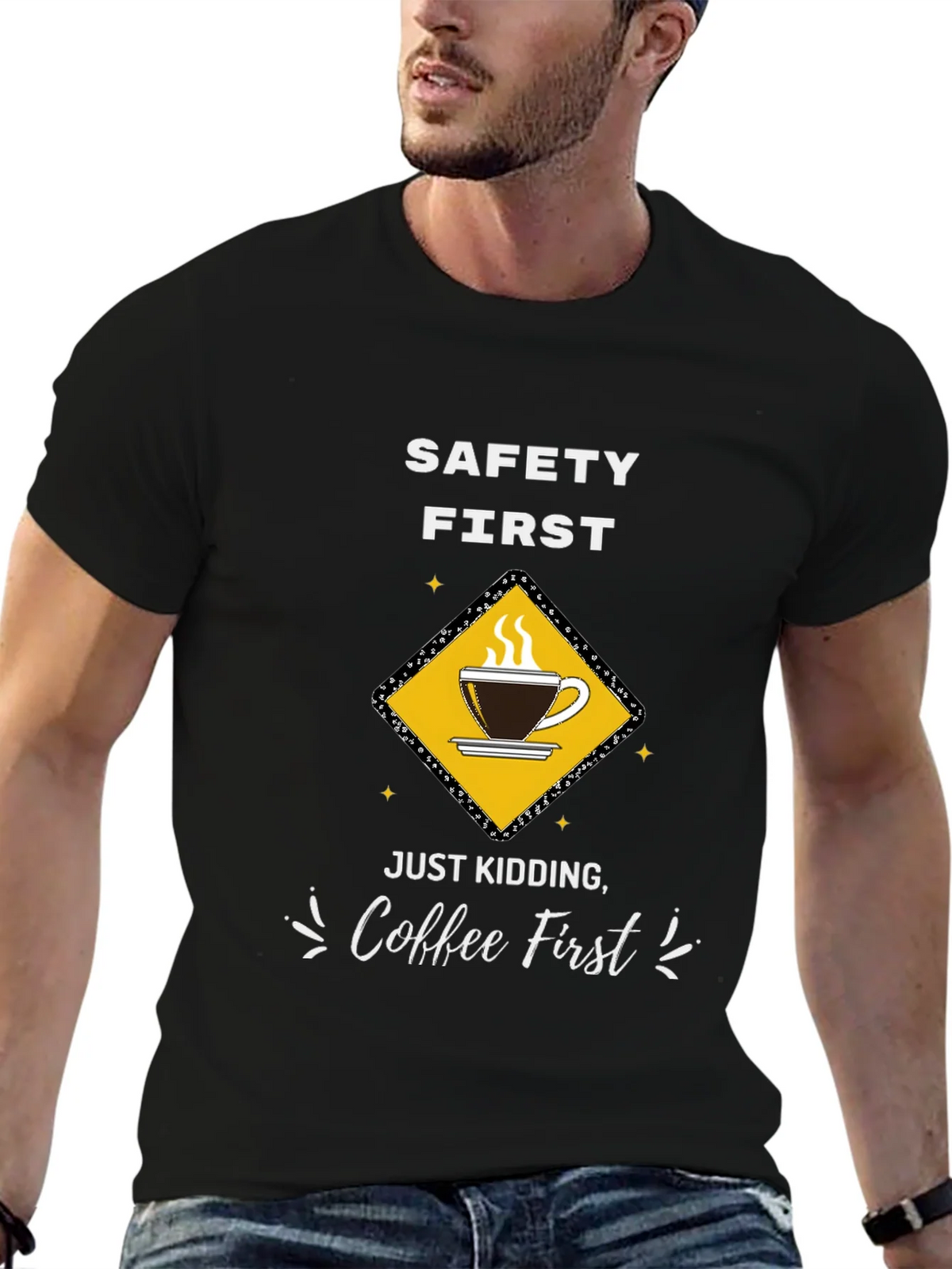 Coffee First T-Shirt - Funny Safety Slogan Tee product image 6