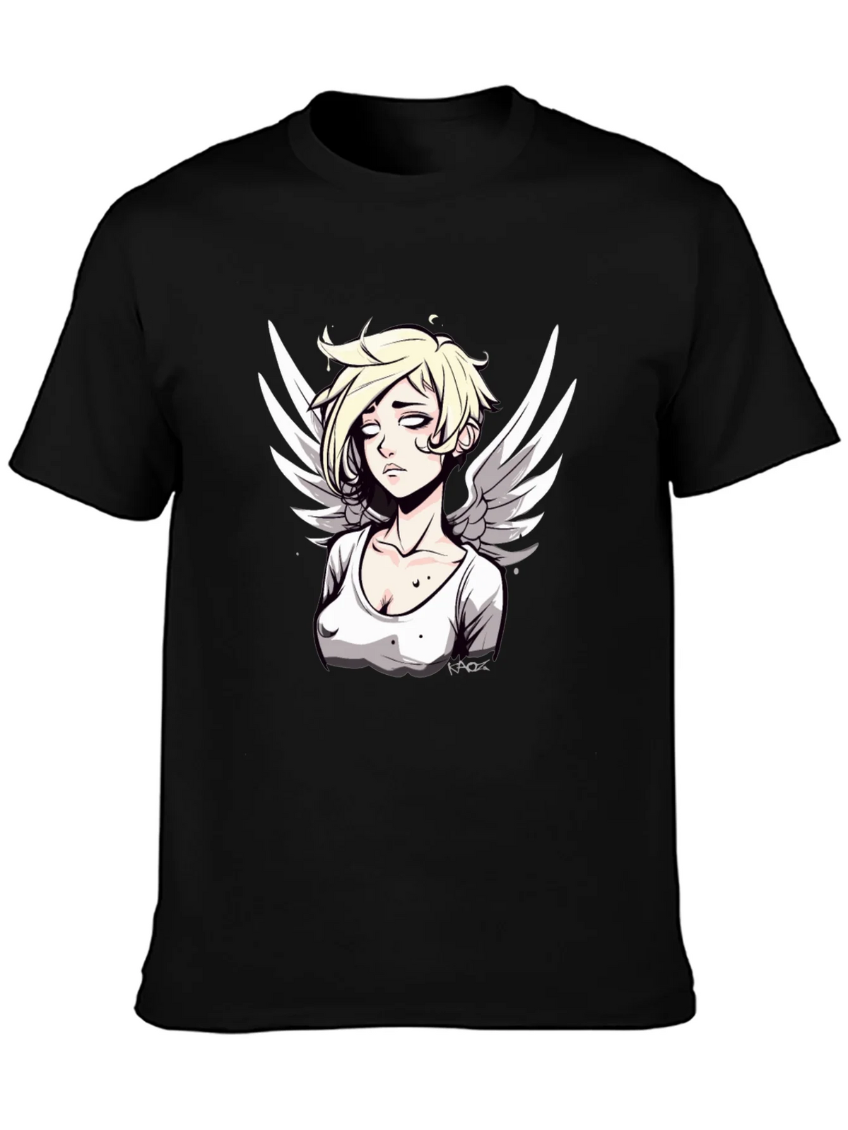Angel Graphic Print Mens Black T-Shirt product image 3