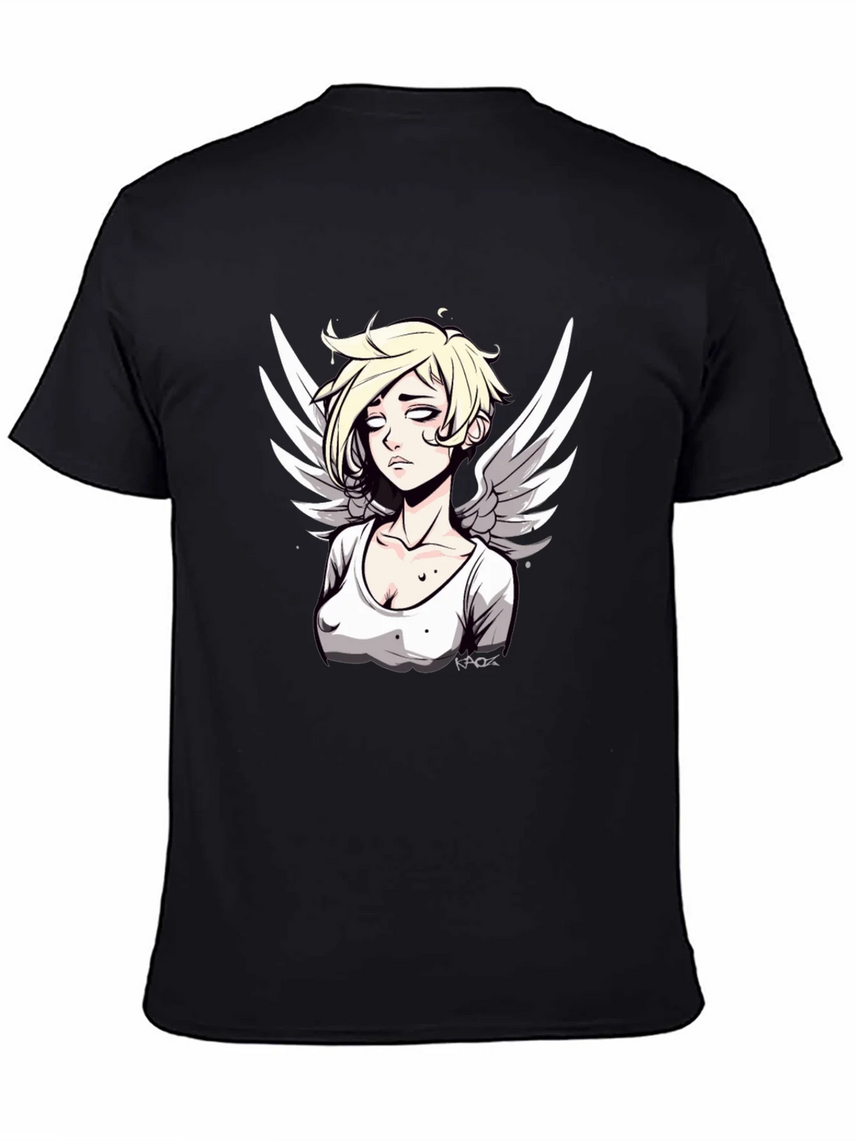 Angel Graphic Print Mens Black T-Shirt product image 4