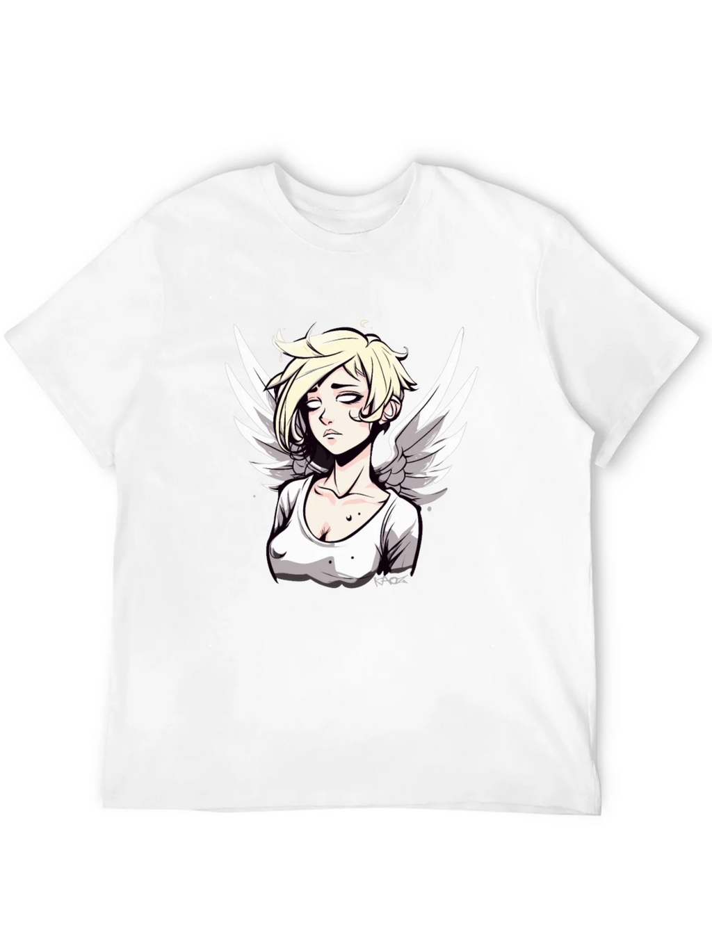 Angel Graphic Print Mens Black T-Shirt product image 11