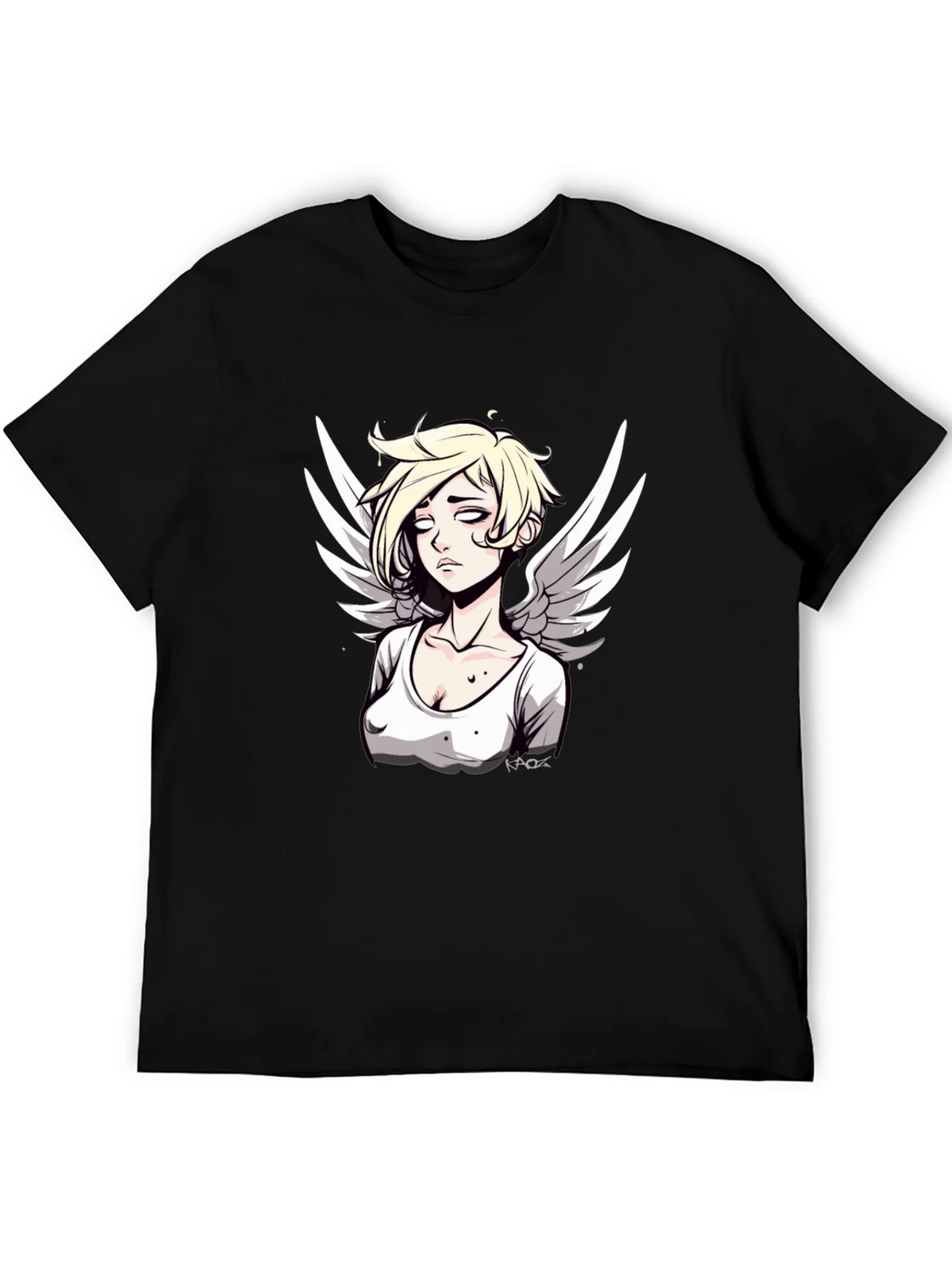 Angel Graphic Print Mens Black T-Shirt product image 5