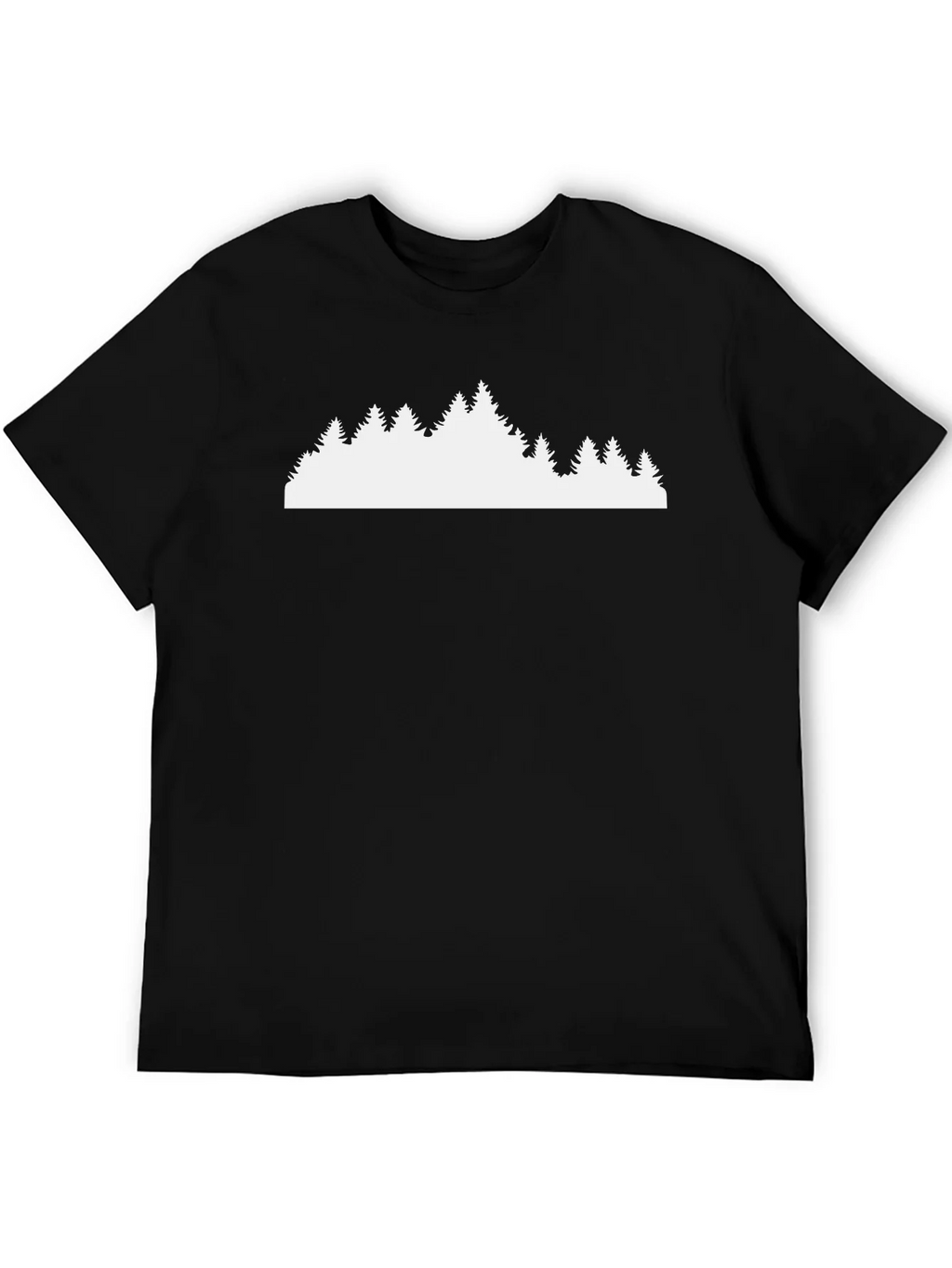 Black T-Shirt with Forest Silhouette Design product image 5