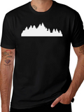 Black T-Shirt with Forest Silhouette Design product image 1