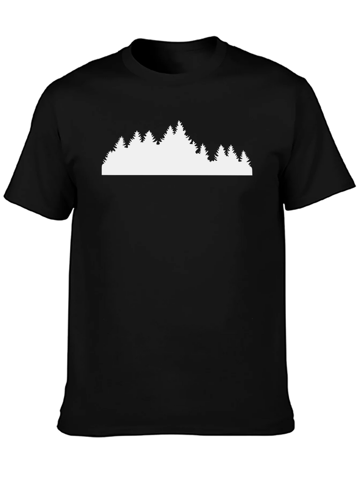 Black T-Shirt with Forest Silhouette Design product image 3