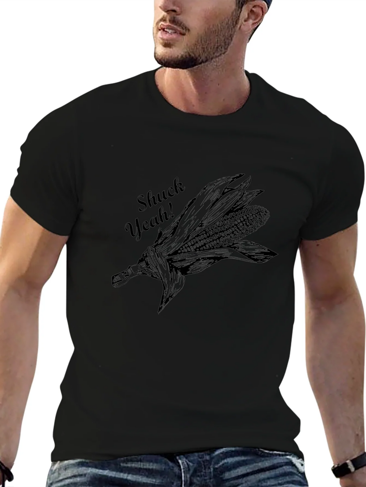 Shuck Yeah! Corn Graphic Black Tee product image 6