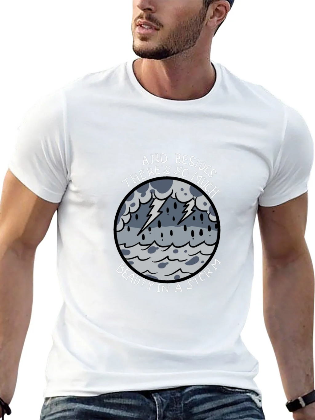 Storm Beauty Graphic Tee - Unisex Black Cotton Shirt product image 12