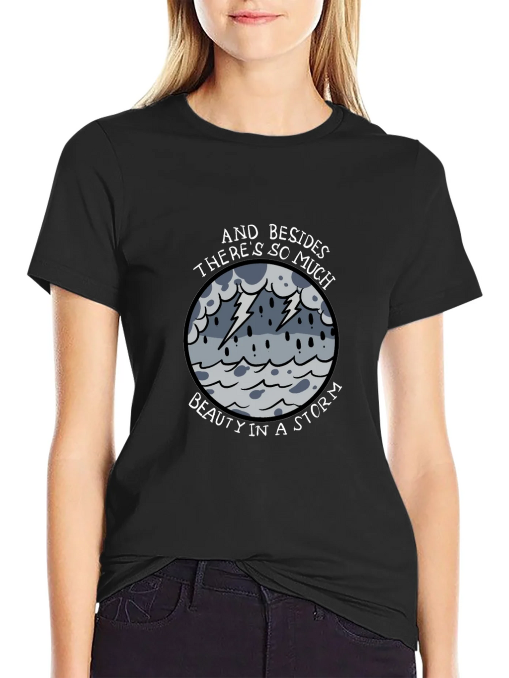 Storm Beauty Graphic Tee - Unisex Black Cotton Shirt product image 2