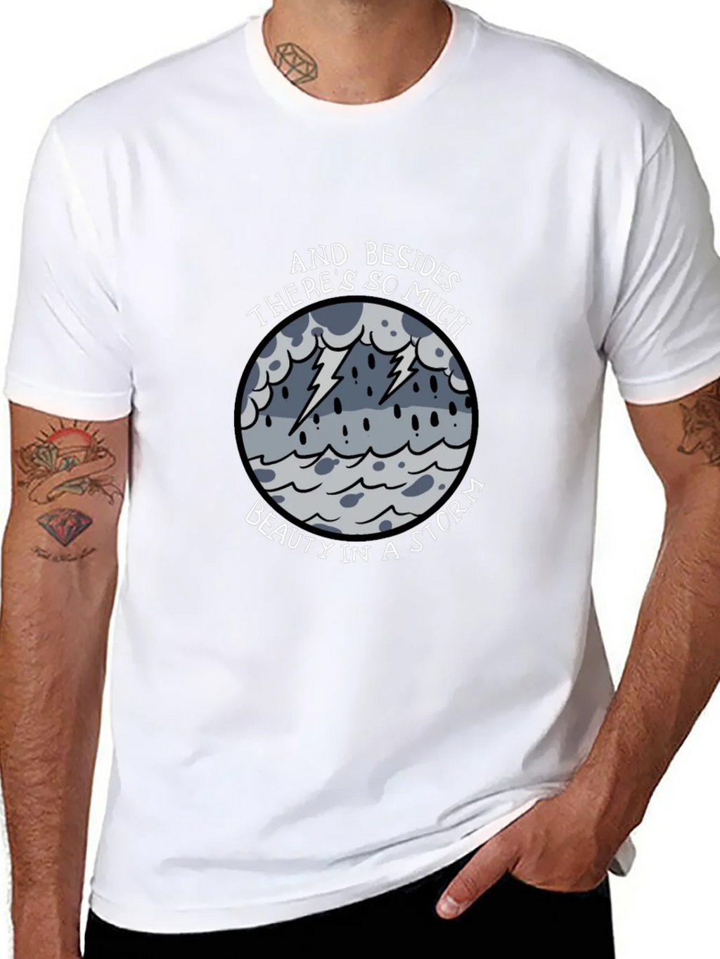 Storm Beauty Graphic Tee - Unisex Black Cotton Shirt product image 7