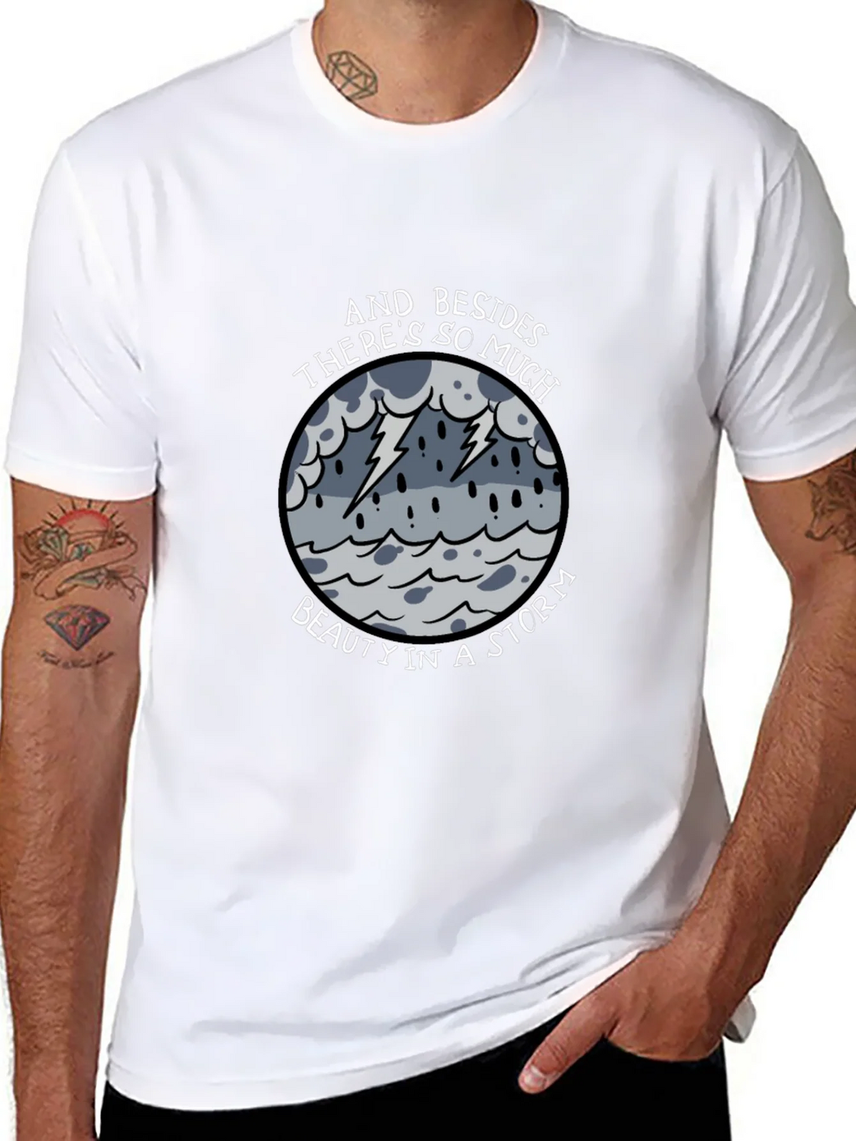 Storm Beauty Graphic Tee - Unisex Black Cotton Shirt product image 7