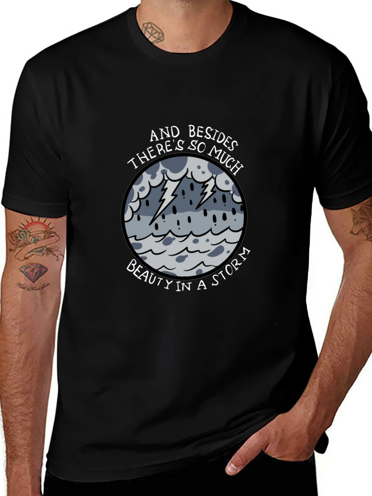 Storm Beauty Graphic Tee - Unisex Black Cotton Shirt product image 1