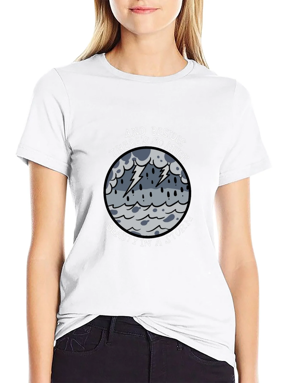 Storm Beauty Graphic Tee - Unisex Black Cotton Shirt product image 8