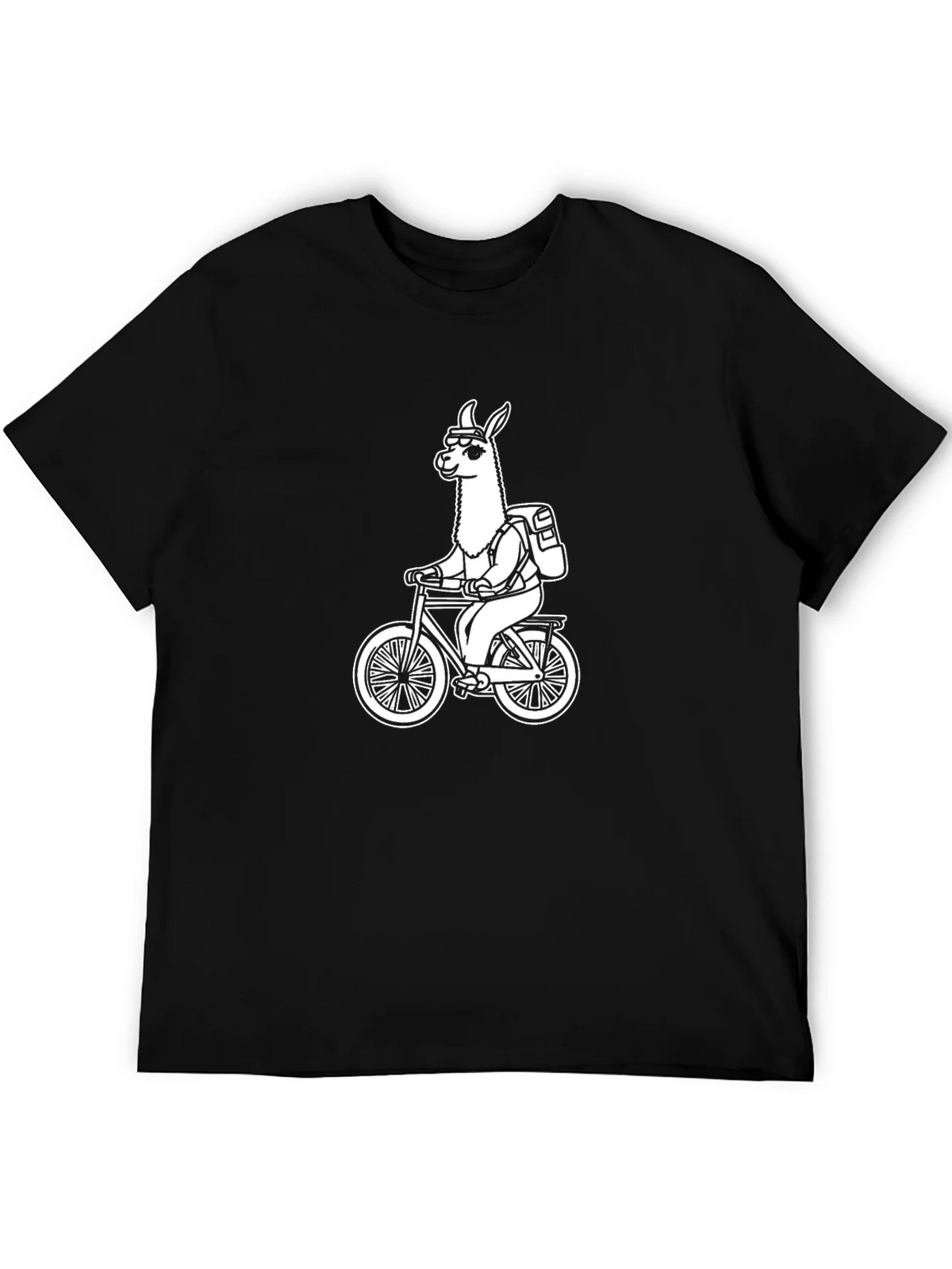 Llama Biker T-Shirt - Black Cotton Tee product image 5
