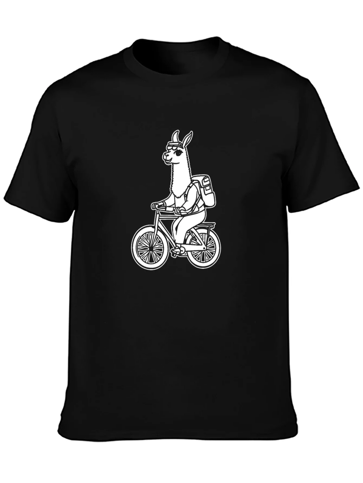 Llama Biker T-Shirt - Black Cotton Tee product image 3