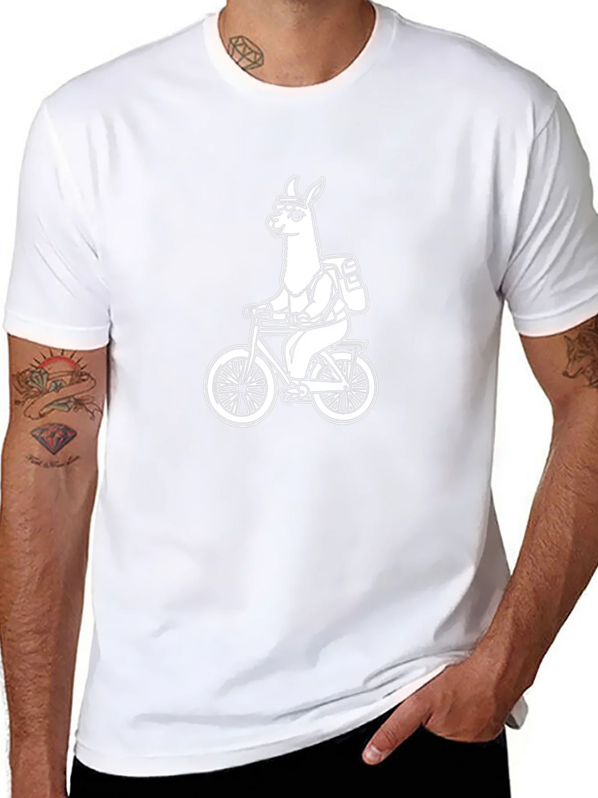 Llama Biker T-Shirt - Black Cotton Tee product image 7