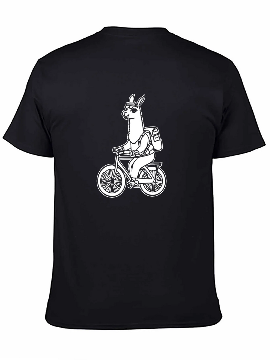 Llama Biker T-Shirt - Black Cotton Tee product image 4