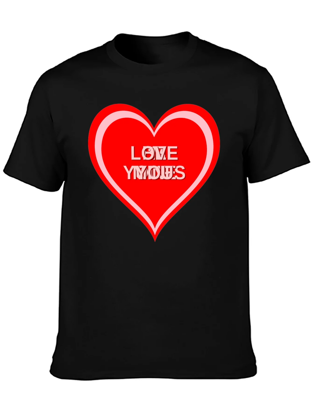 Love Yous Heart Graphic Black T-Shirt product image 3