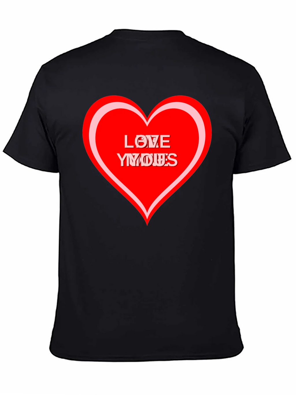 Love Yous Heart Graphic Black T-Shirt product image 4