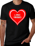 Love Yous Heart Graphic Black T-Shirt product image 1