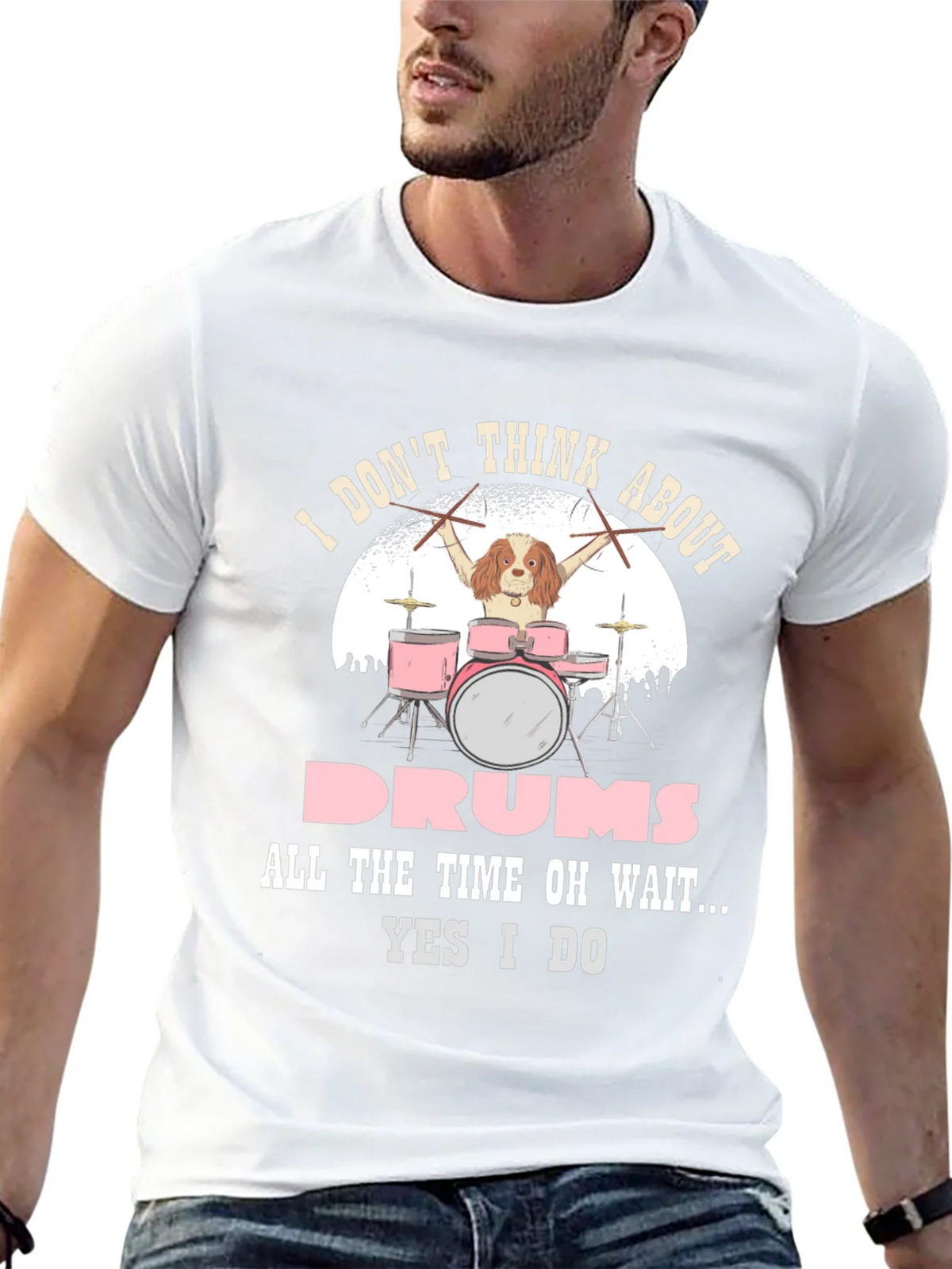 Dog Drummer T-Shirt: I Dont Think About Drums product image 12