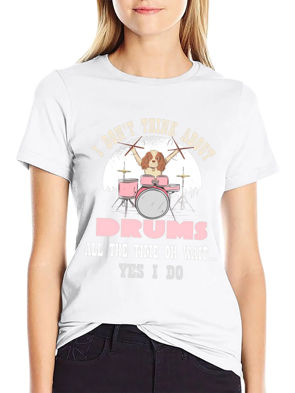 Dog Drummer T-Shirt: I Dont Think About Drums product image 8