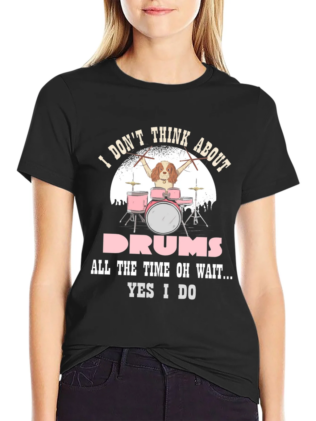 Dog Drummer T-Shirt: I Dont Think About Drums product image 2