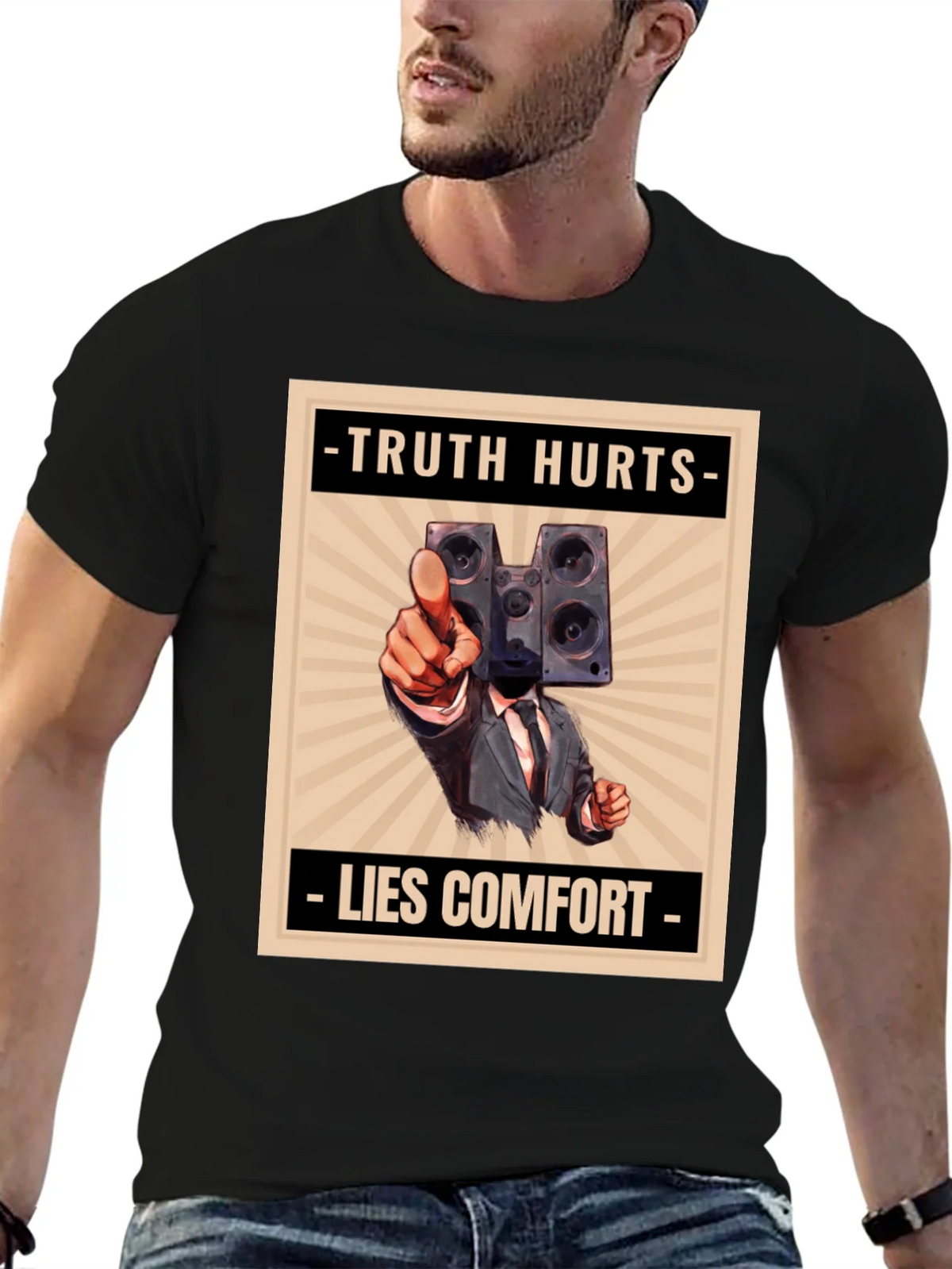 Truth Hurts Mens Graphic Tee - Speaker Head product image 6