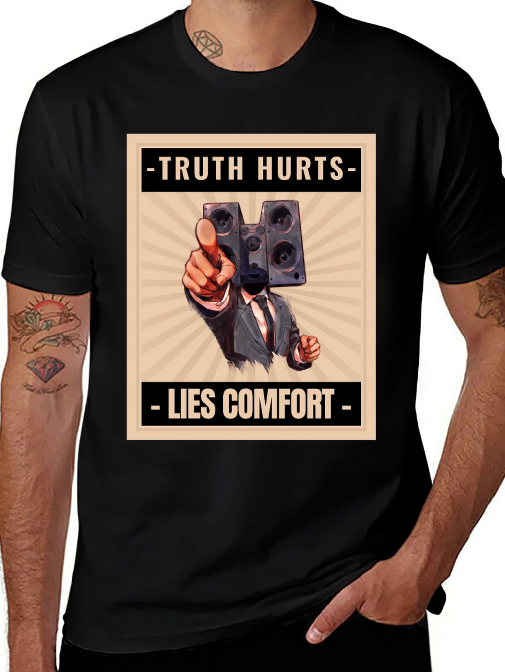 Truth Hurts Mens Graphic Tee - Speaker Head product image 1