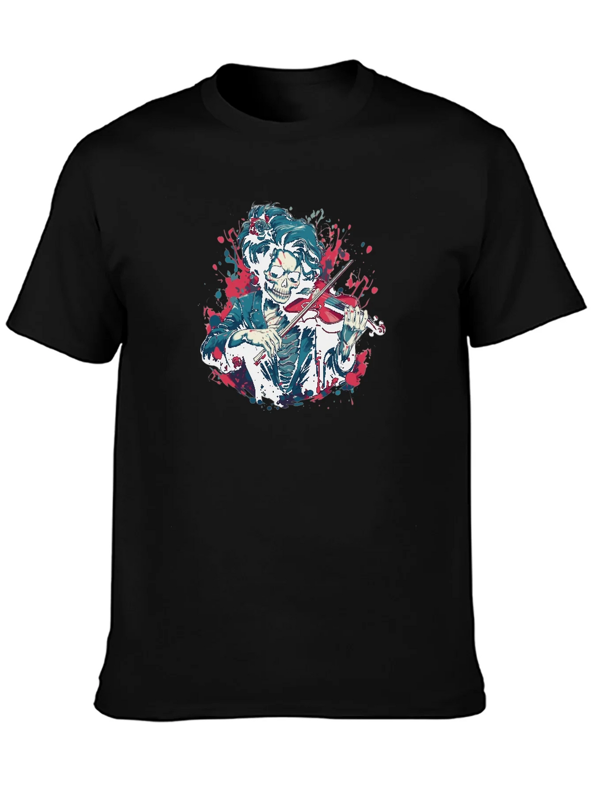 Skeleton Violinist Graphic Tee - Black product image 3