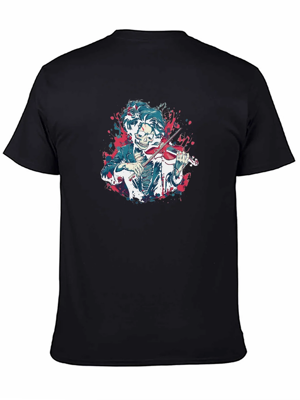 Skeleton Violinist Graphic Tee - Black product image 4
