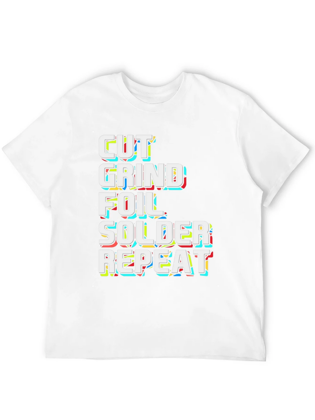 Cut Grind Foil Solder Repeat Black Graphic Tee product image 11
