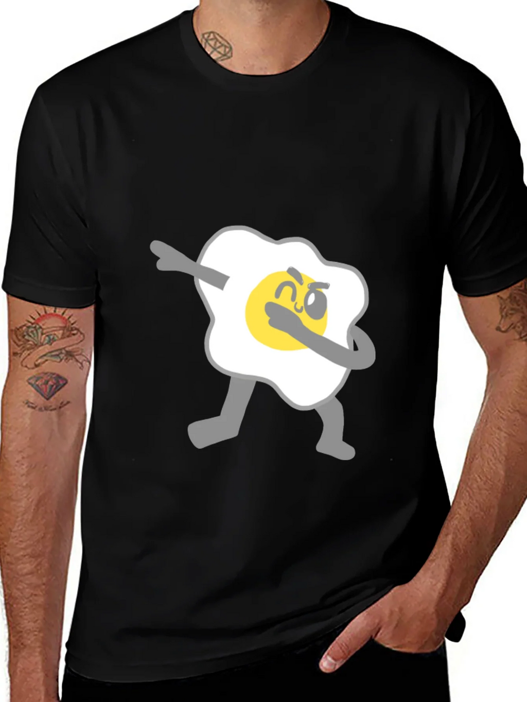 Dabbing Egg Graphic Tee - Cool & Casual Black T-Shirt product image 1